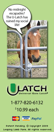 U-Latch design allows one end of chain to be bolted into latch so it won't drop on the ground